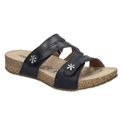 Black - Front - Josef Seibel Womens-Ladies Tonga 82 Leather Mule Sandals