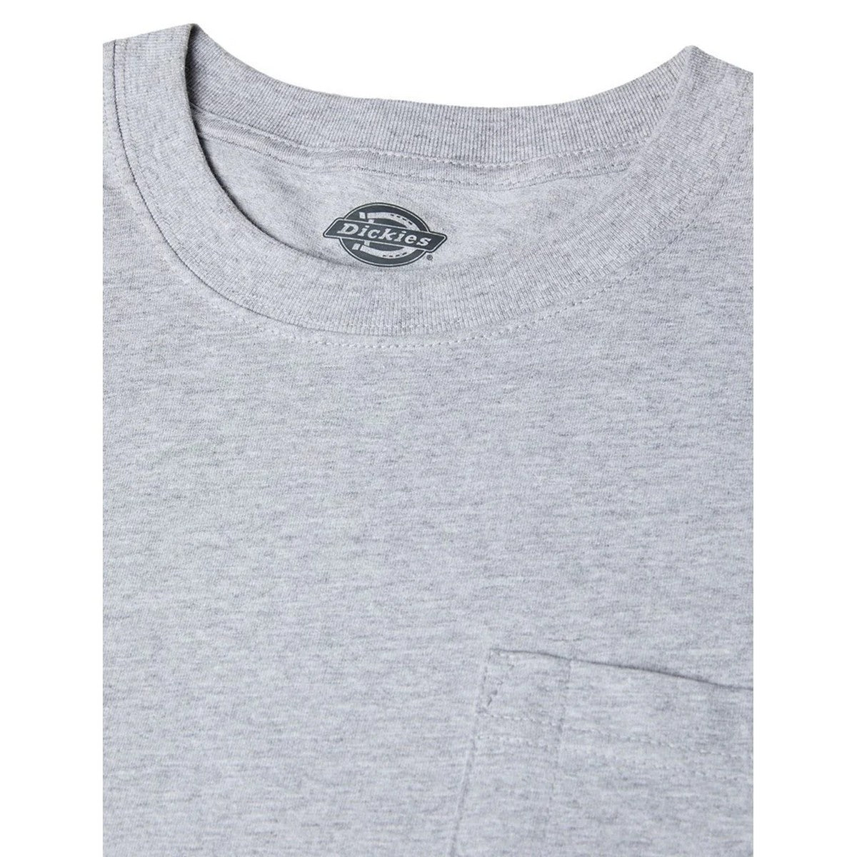 Heather Grey - Side - Dickies Workwear Mens Pocket Long-Sleeved T-Shirt