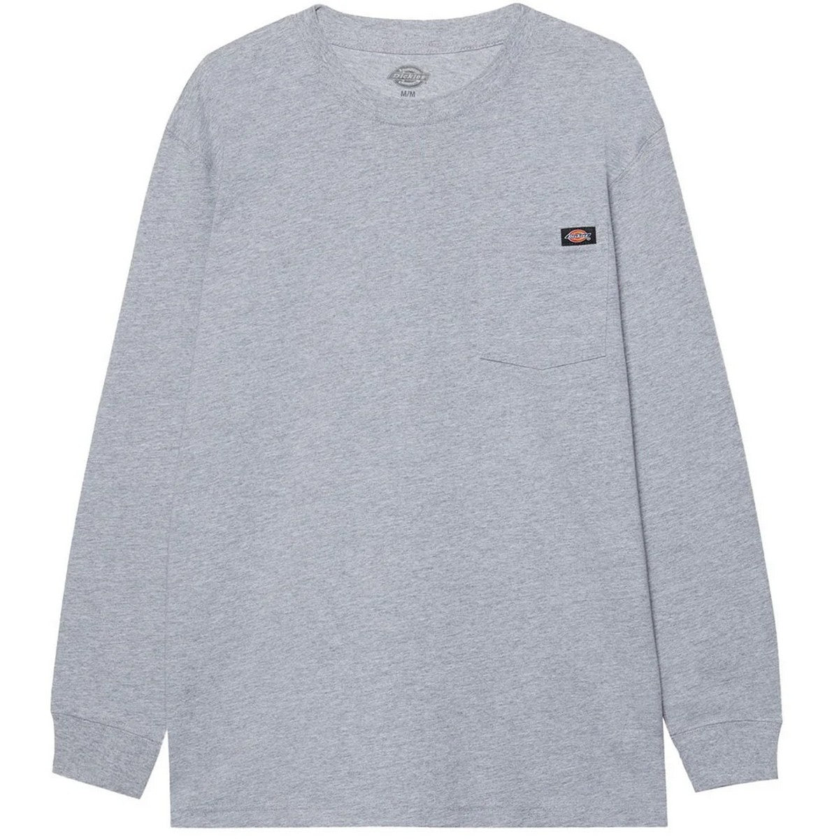 Heather Grey - Front - Dickies Workwear Mens Pocket Long-Sleeved T-Shirt