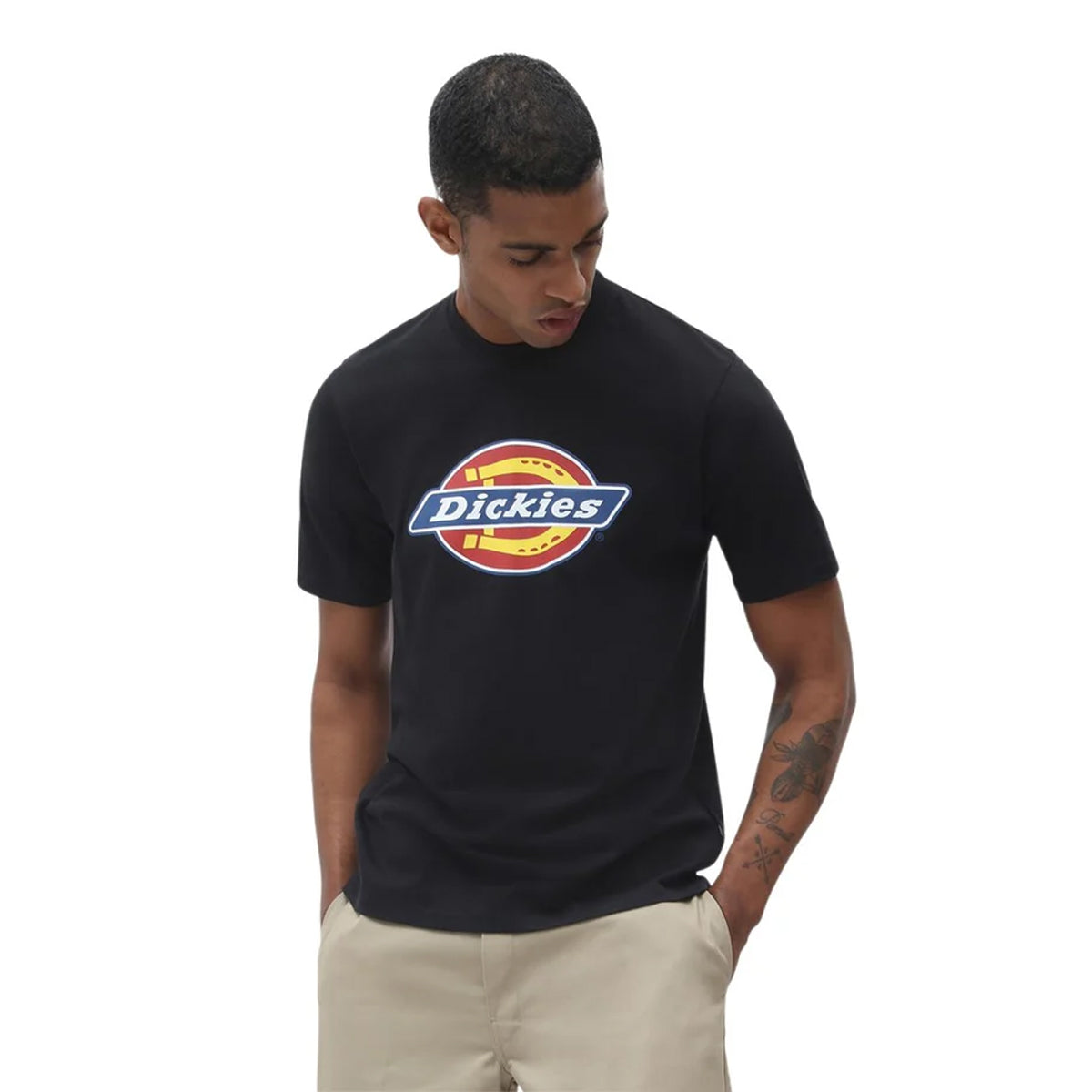 Black - Front - Dickies Workwear Mens Icon Logo Short-Sleeved T-Shirt