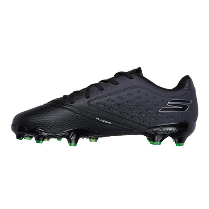 Black-Silver - Back - Skechers Childrens-Kids Razor 1.5 Firm Ground Football Boots