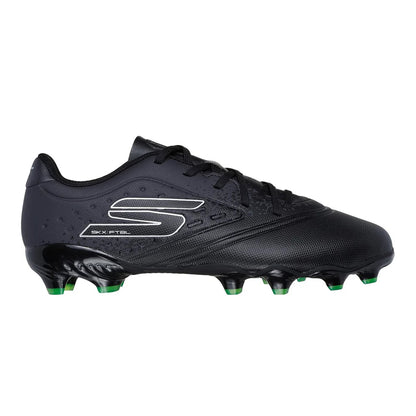 Black-Silver - Side - Skechers Childrens-Kids Razor 1.5 Firm Ground Football Boots