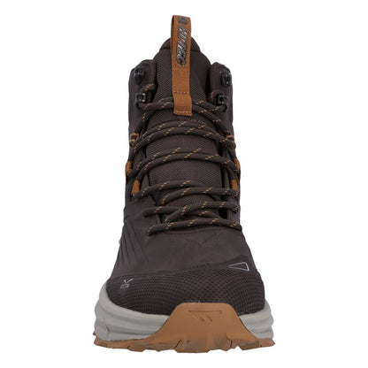 Steel-Charcoal-Bright Marigold - Pack Shot - Hi-Tec Mens Fuse Trek Mid Boots