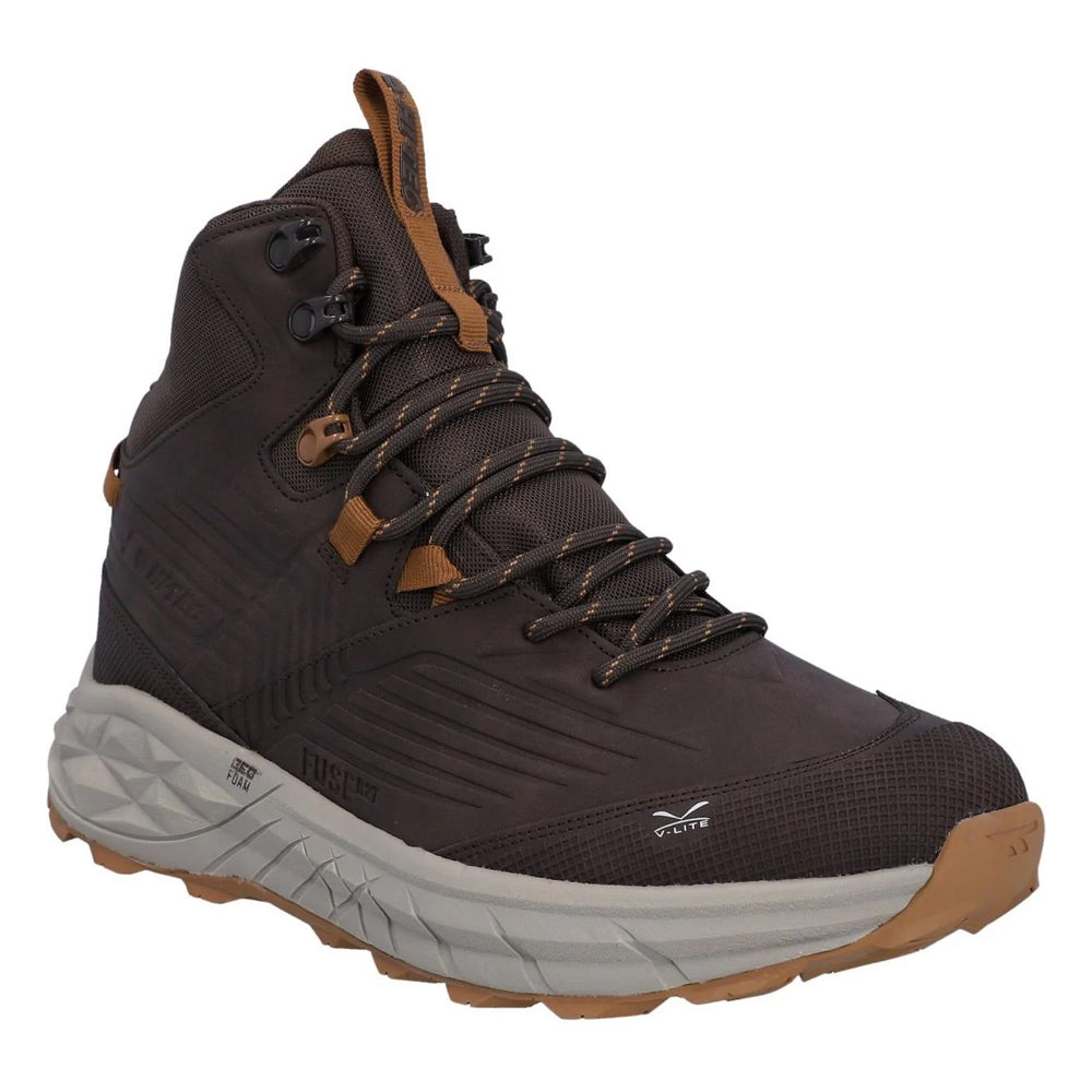 Steel-Charcoal-Bright Marigold - Front - Hi-Tec Mens Fuse Trek Mid Boots
