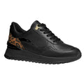 Black - Front - Geox Womens-Ladies Desya Nappa Leather Trainers