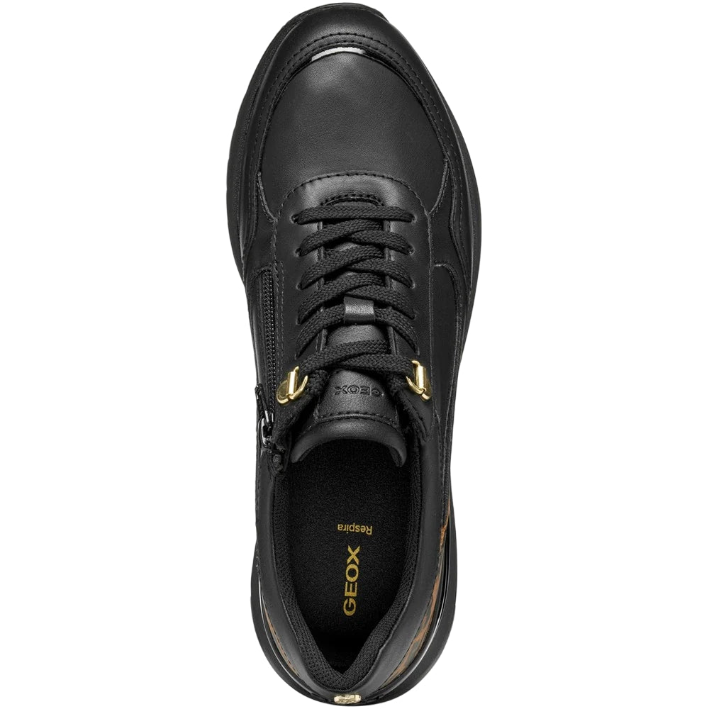 Black - Lifestyle - Geox Womens-Ladies Desya Nappa Leather Trainers