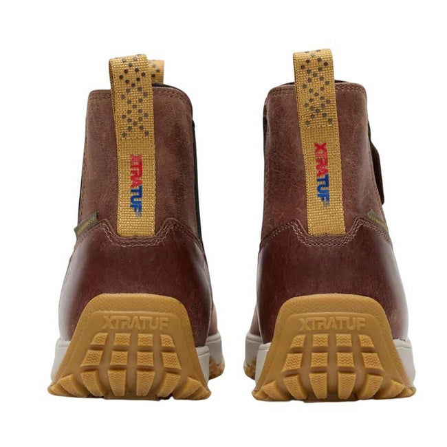 Brown - Back - Xtratuf Mens Full Grain Leather Ankle Deck Boots