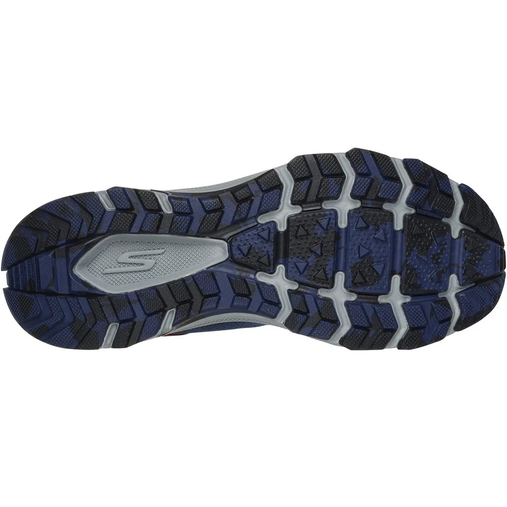 Navy-Red - Back - Skechers Mens Go Run Trail Altitude 2.0 Marble Rock 3.0 Leather Walking Shoes