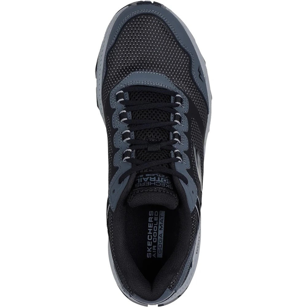 Black-Grey - Pack Shot - Skechers Mens Go Run Trail Altitude 2.0 Marble Rock 3.0 Leather Walking Shoes