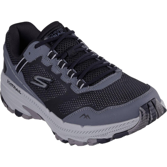 Black-Grey - Front - Skechers Mens Go Run Trail Altitude 2.0 Marble Rock 3.0 Leather Walking Shoes