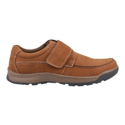 Tan - Lifestyle - Hush Puppies Mens Casper Leather Touch Fastening Casual Shoes