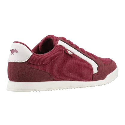 Burgundy - Back - Rocket Dog Womens-Ladies Bolt Corduroy Trainers
