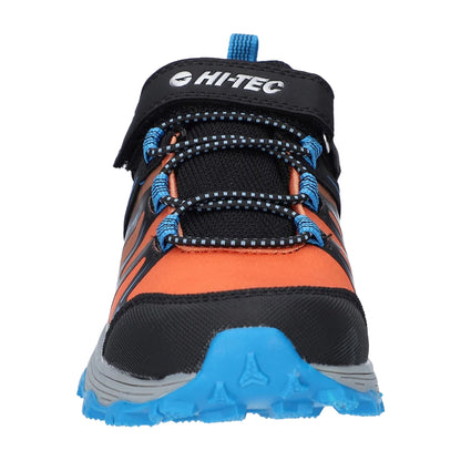Black-Blue-Orange - Pack Shot - Hi-Tec Childrens-Kids Scrappy Trail Low Trainers