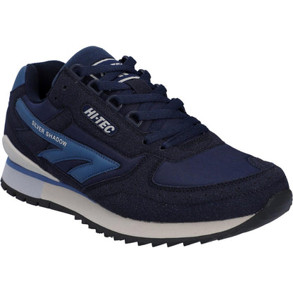 Navy-Black - Front - Hi-Tec Mens Silver Shadow Suede Trainers