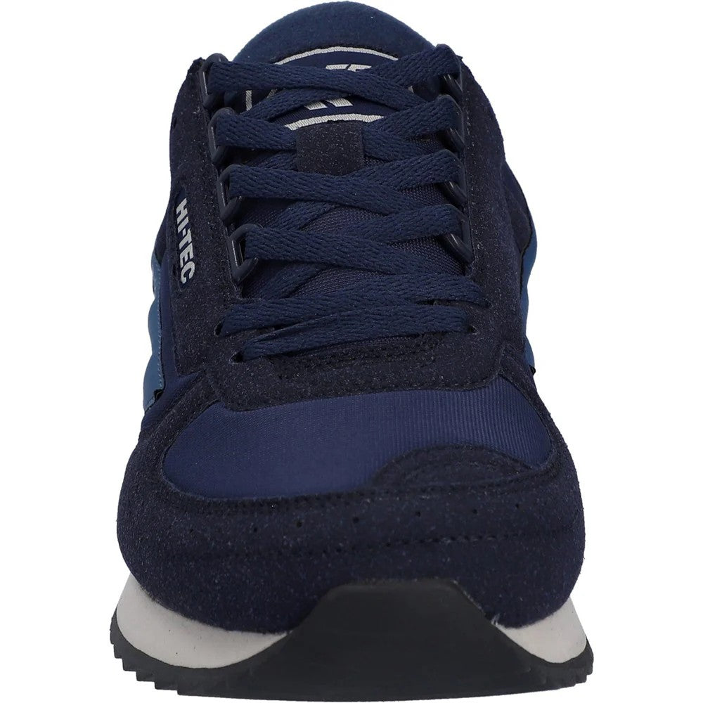 Navy-Black - Pack Shot - Hi-Tec Mens Silver Shadow Suede Trainers