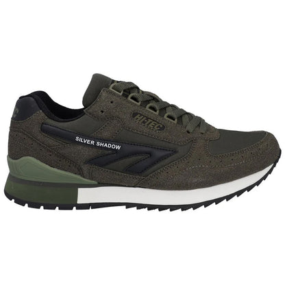 Dark Olive - Side - Hi-Tec Mens Silver Shadow Suede Trainers