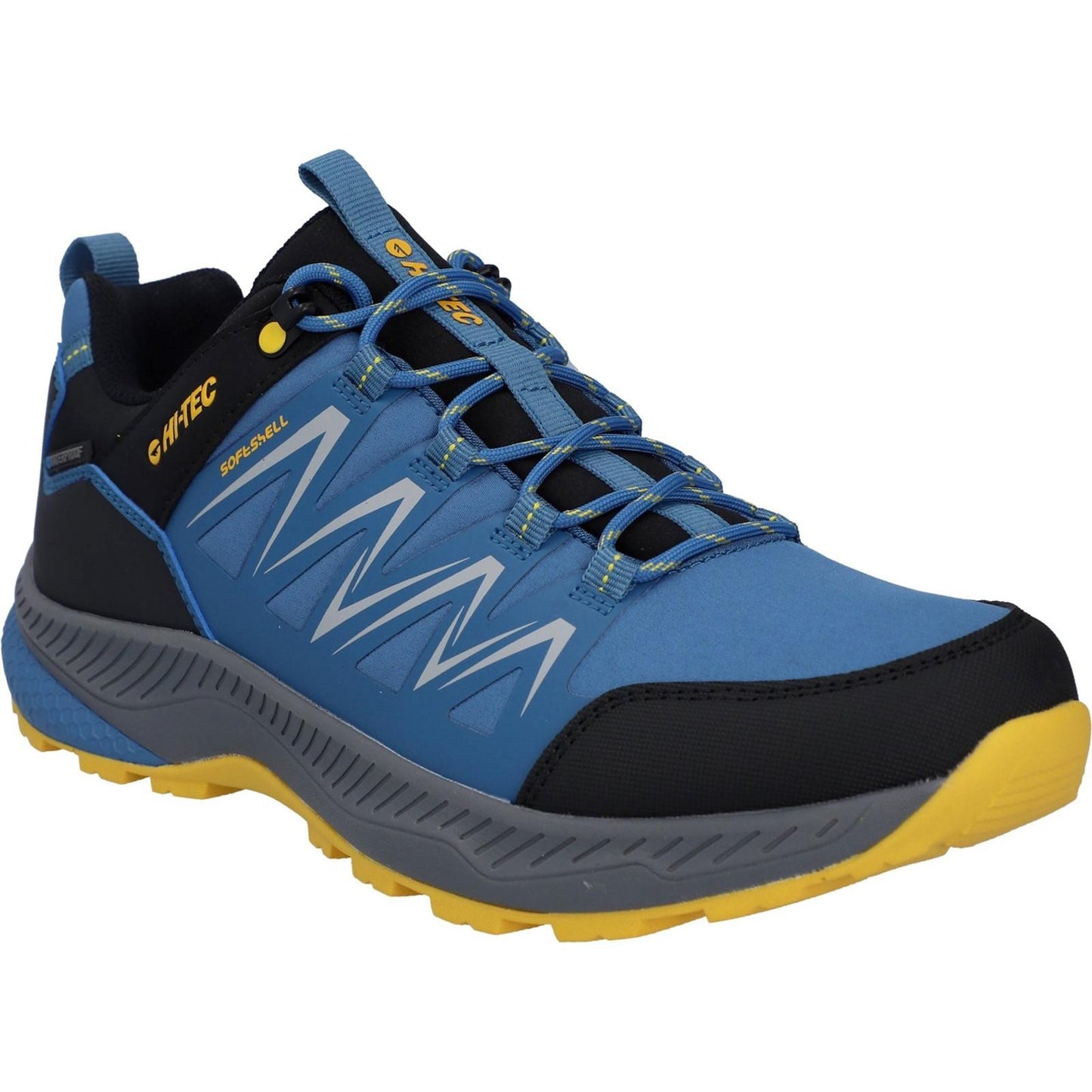 Blue-Black-Yellow - Front - Hi-Tec Mens Stealth Trail Low Trainers