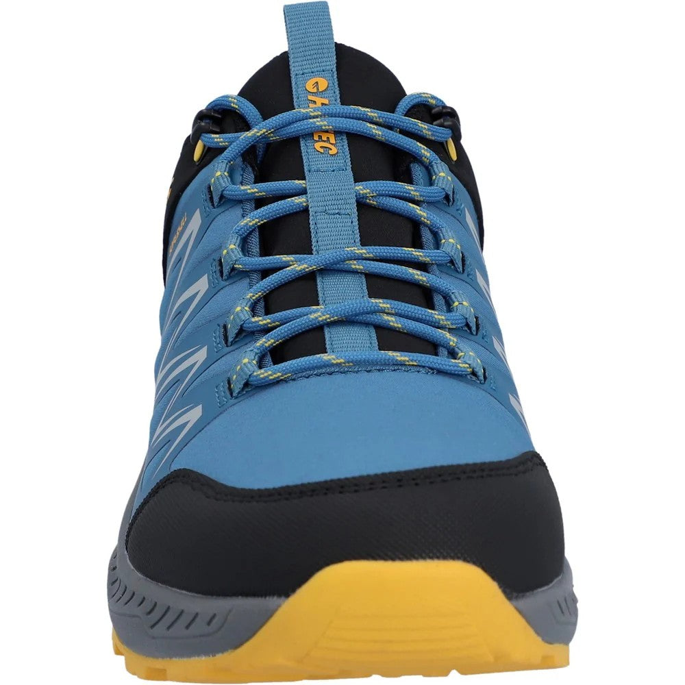 Blue-Black-Yellow - Pack Shot - Hi-Tec Mens Stealth Trail Low Trainers
