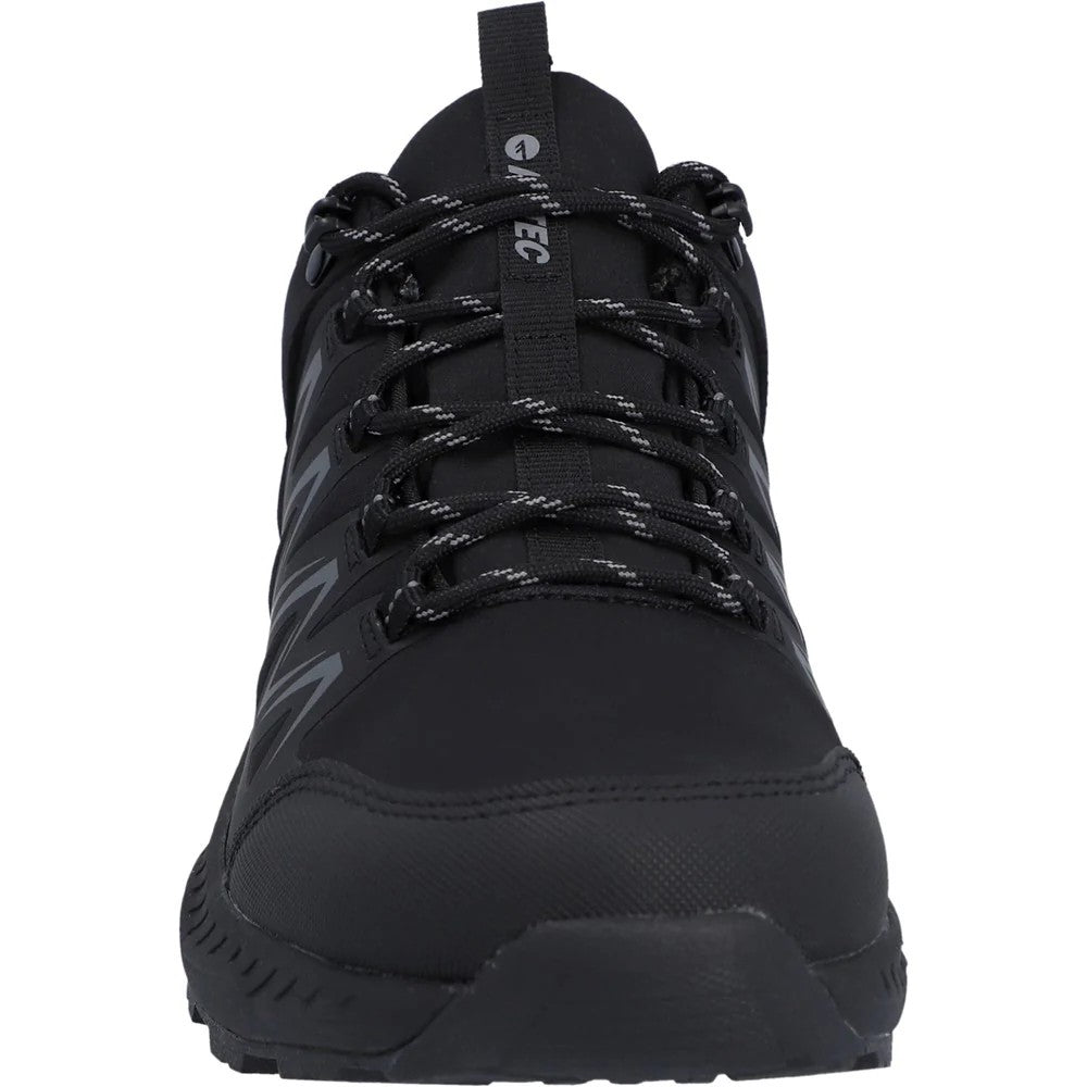 Black-Dark Grey - Close up - Hi-Tec Mens Stealth Trail Low Trainers