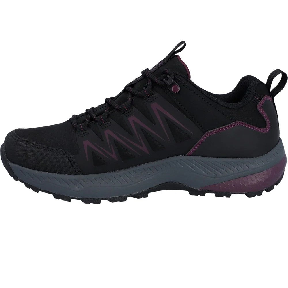 Black-Purple - Pack Shot - Hi-Tec Womens-Ladies Stealth Trail Low Trainers