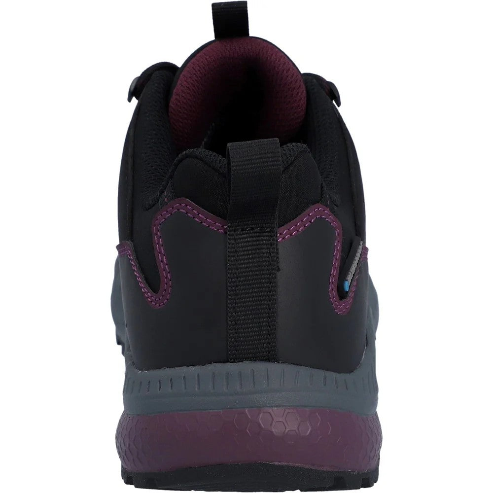 Black-Purple - Back - Hi-Tec Womens-Ladies Stealth Trail Low Trainers