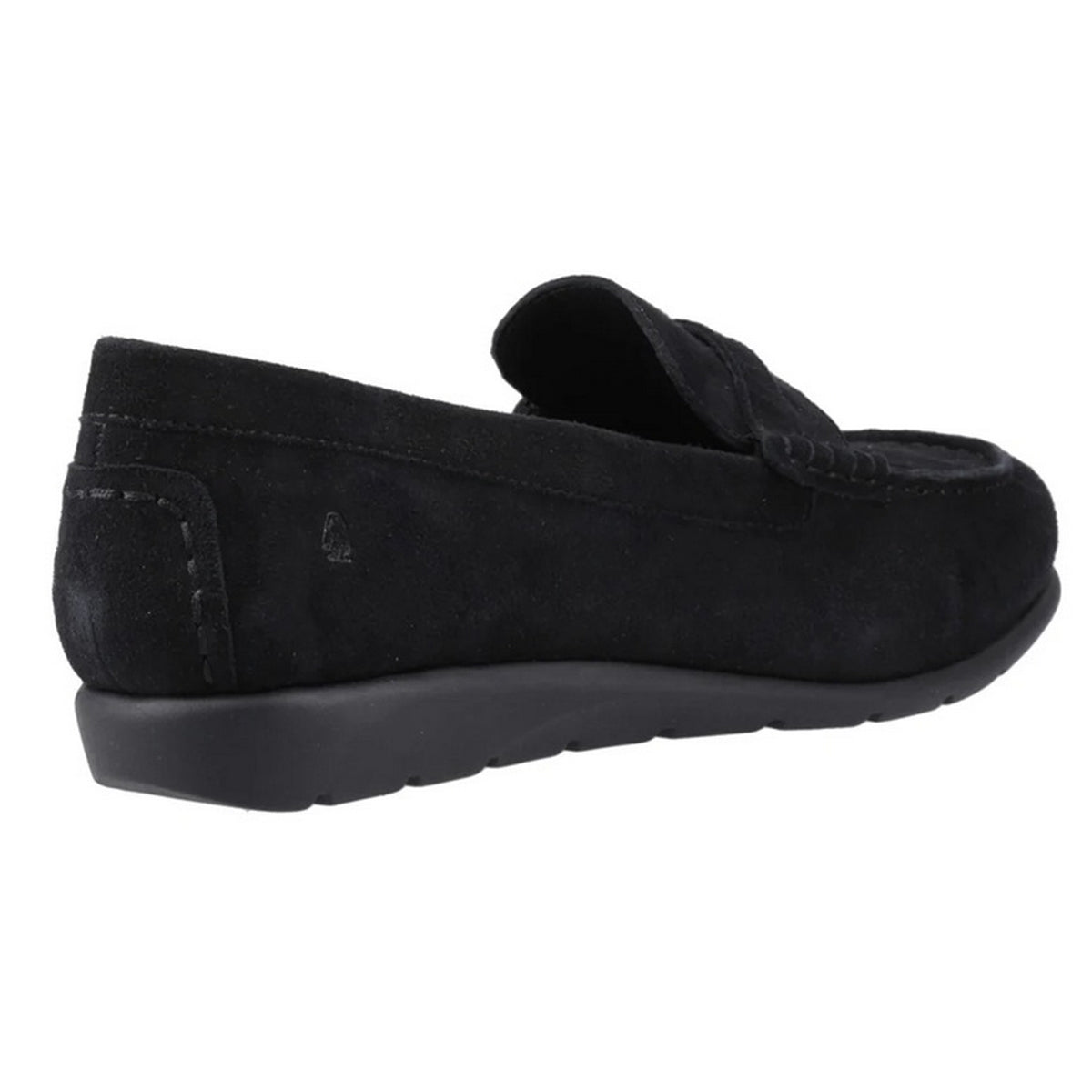Black - Back - Hush Puppies Womens-Ladies Shelby Suede Loafers