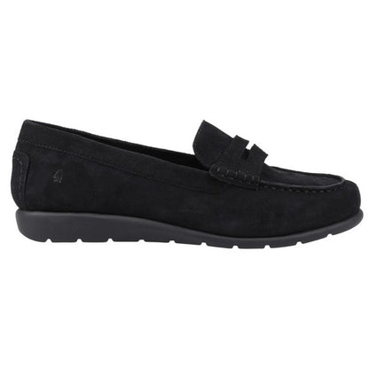 Black - Side - Hush Puppies Womens-Ladies Shelby Suede Loafers