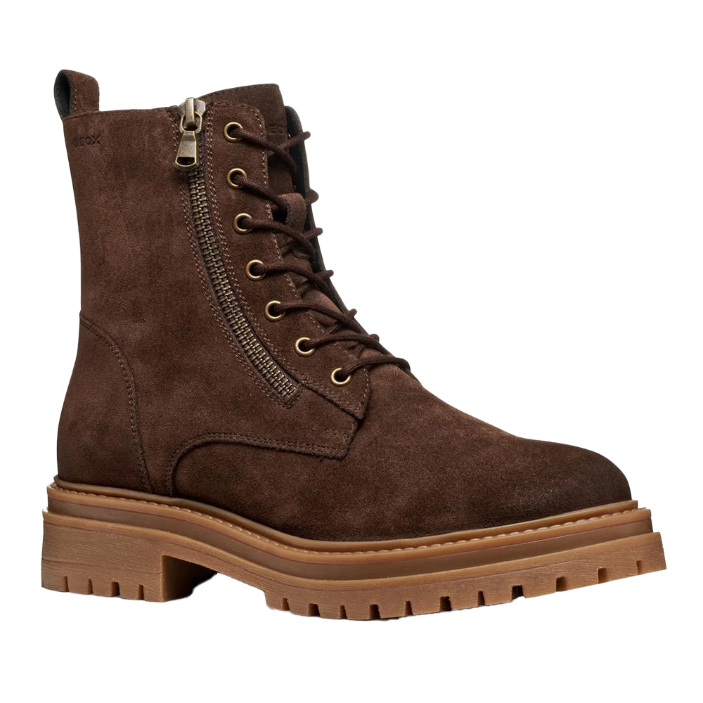 Dark Brown - Front - Geox Womens-Ladies D Iridea F Ankle Boots