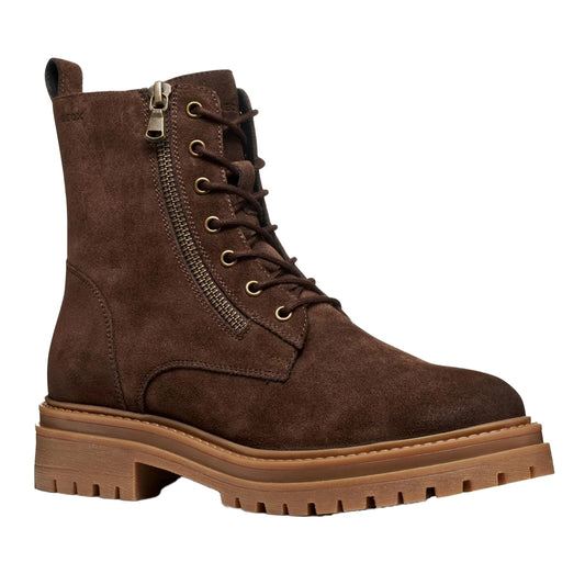 Dark Brown - Front - Geox Womens-Ladies D Iridea F Ankle Boots