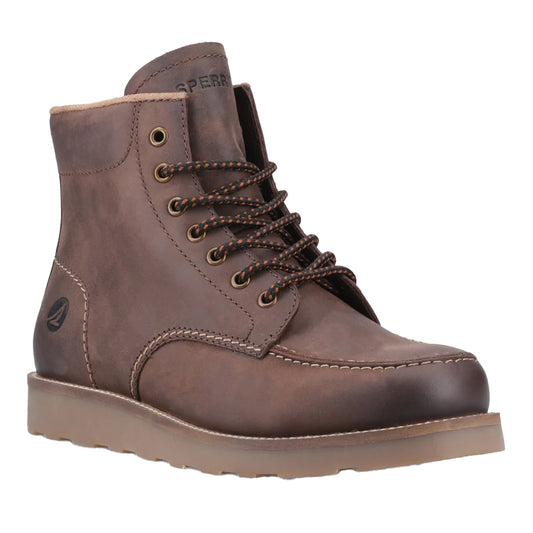 Brown - Front - Sperry Mens Boston Leather Boots