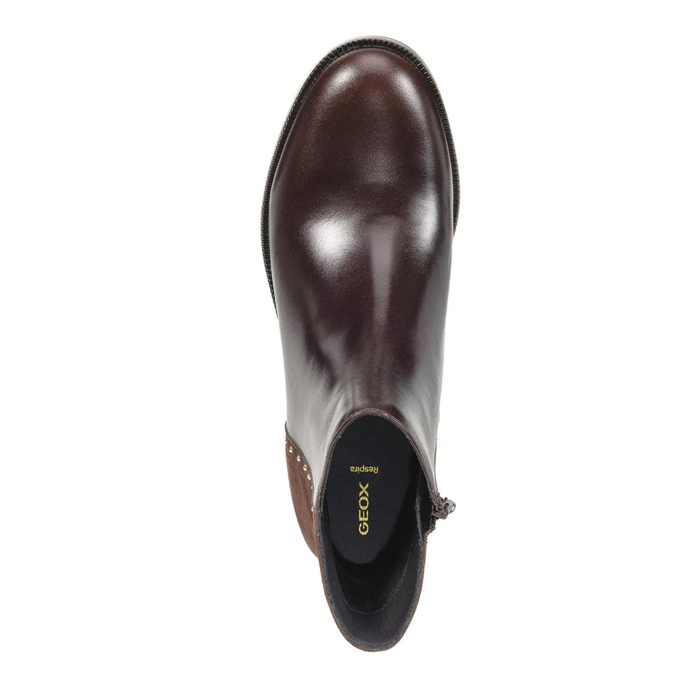 Dark Brown - Lifestyle - Geox Womens-Ladies D Camexia Suede Ankle Boots