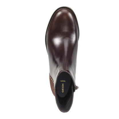 Dark Brown - Lifestyle - Geox Womens-Ladies D Camexia Suede Ankle Boots