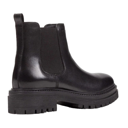 Black - Back - Geox Womens-Ladies D Iridea B Leather Ankle Boots