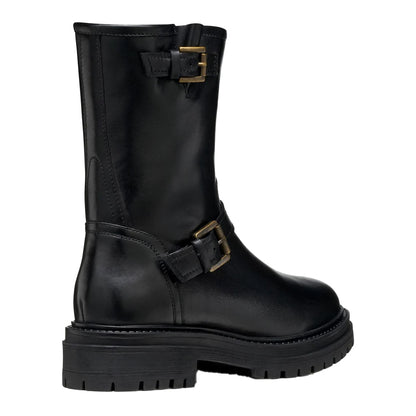 Black - Back - Geox Womens-Ladies D Iridea D Leather Ankle Boots