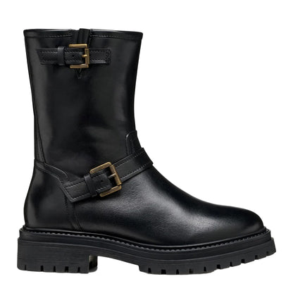 Black - Side - Geox Womens-Ladies D Iridea D Leather Ankle Boots