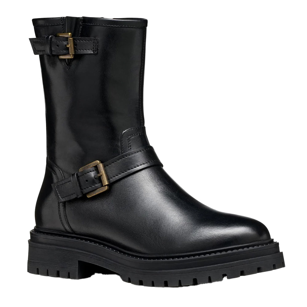 Black - Front - Geox Womens-Ladies D Iridea D Leather Ankle Boots