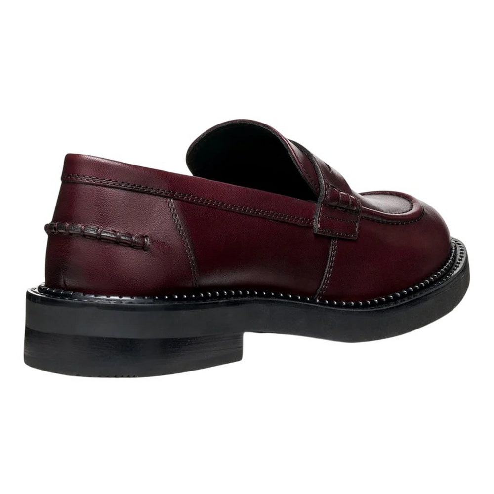 Wine - Back - Geox Womens-Ladies D Serilda E Leather Loafers