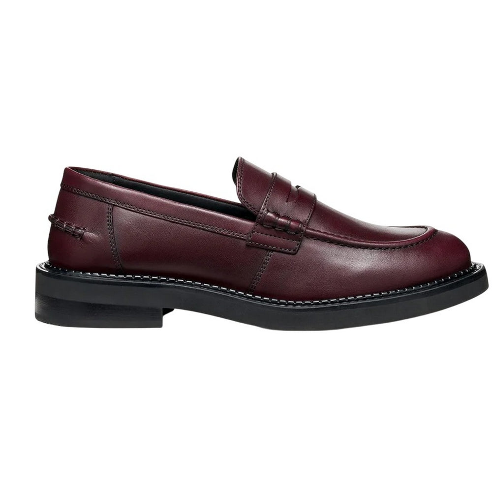 Wine - Side - Geox Womens-Ladies D Serilda E Leather Loafers