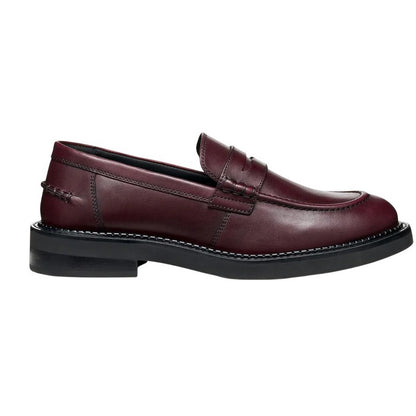 Wine - Side - Geox Womens-Ladies D Serilda E Leather Loafers