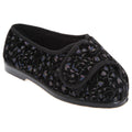 Black - Front - GBS Nola Extra Wide Fit Ladies Slipper - Womens Slippers