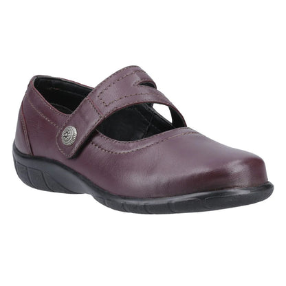 Burgundy - Front - Fleet & Foster Womens-Ladies Ethel Mary Janes