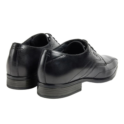 Black - Back - POD Mens Duke Leather Derby Shoes