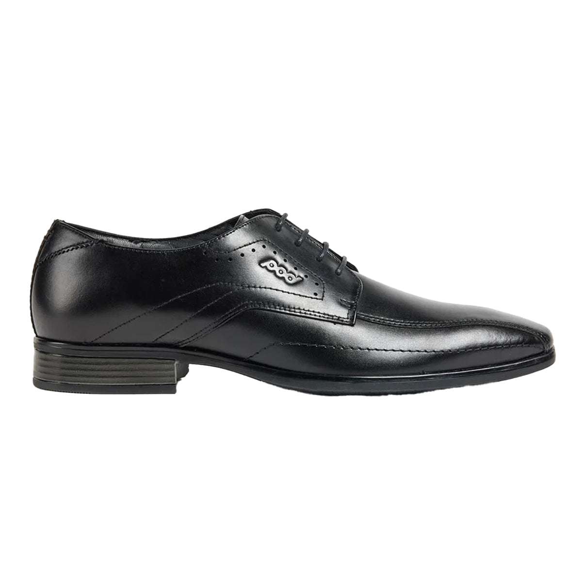 Black - Side - POD Mens Duke Leather Derby Shoes