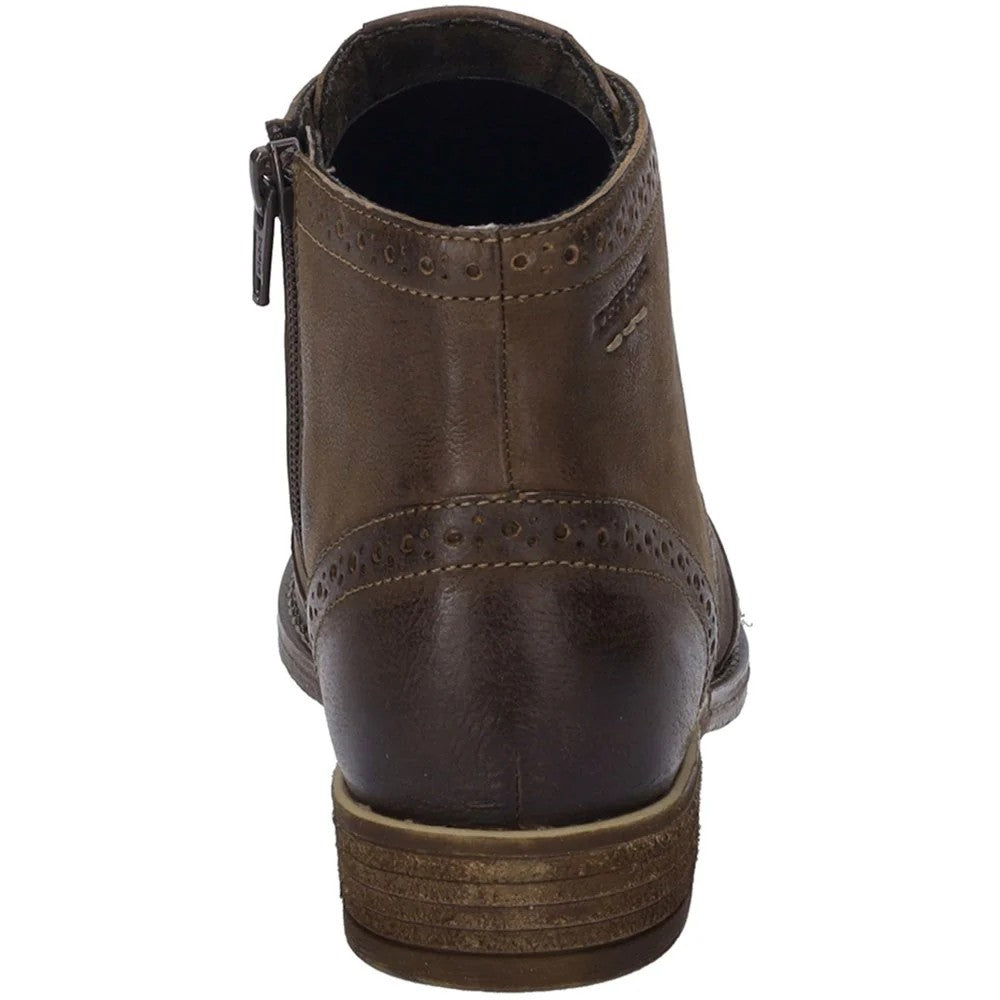 Camel Brown - Back - Josef Seibel Womens-Ladies Sienna 75 Leather Ankle Boots