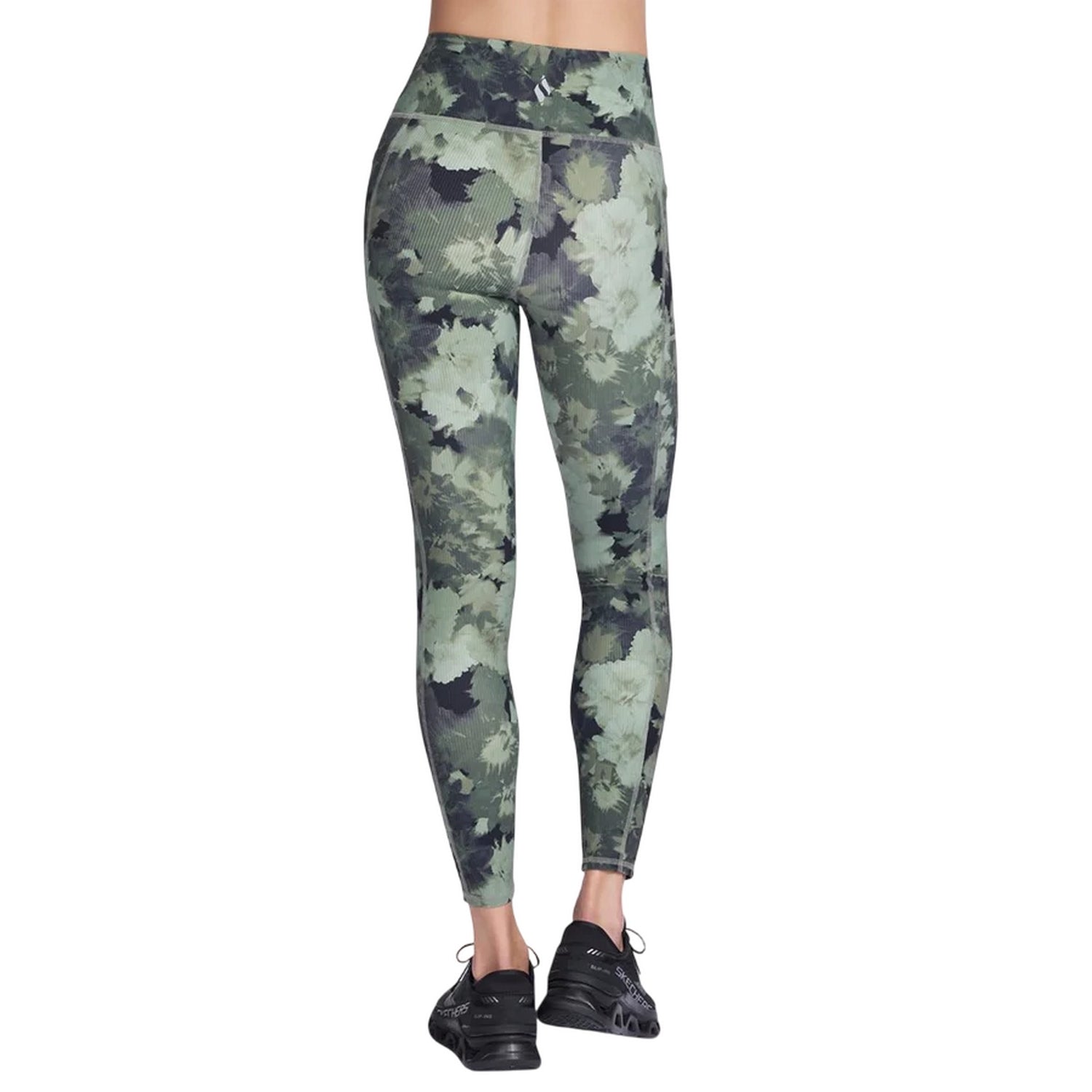 Green - Back - Skechers Womens-Ladies Go Flex Ribbed Leggings