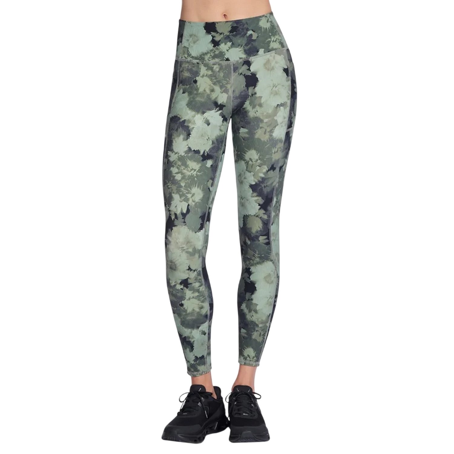 Green - Front - Skechers Womens-Ladies Go Flex Ribbed Leggings