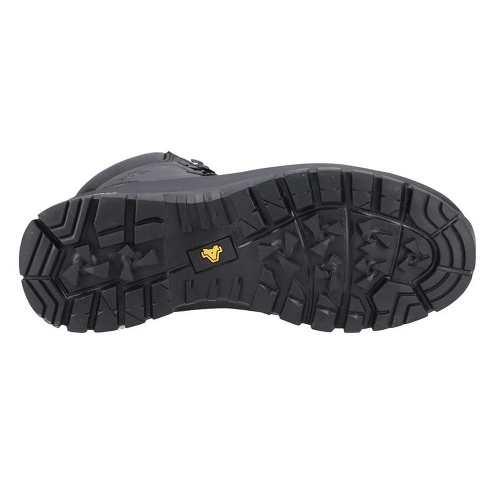 Black - Pack Shot - Amblers Unisex Adult Cow Leather Safety Boots