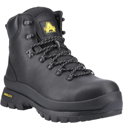 Black - Front - Amblers Unisex Adult Cow Leather Safety Boots