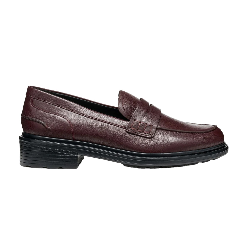 Wine - Lifestyle - Geox Womens-Ladies Walk Pleasure Leather Moccasins