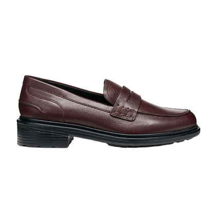 Wine - Lifestyle - Geox Womens-Ladies Walk Pleasure Leather Moccasins